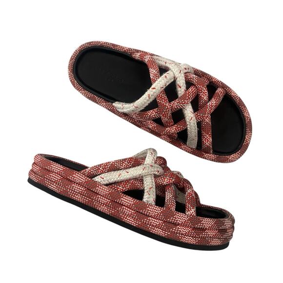 Rag & Bone Kris slip on strappy platform sandals rope slide sz 6 Preppy Designer - Picture 2 of 9